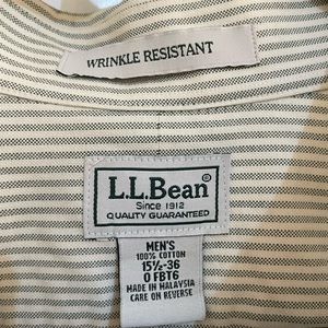 Ll bean striped dress shirt nwt